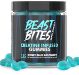 Beast Bites Creatine Infused Gummies, Blue Raspberry