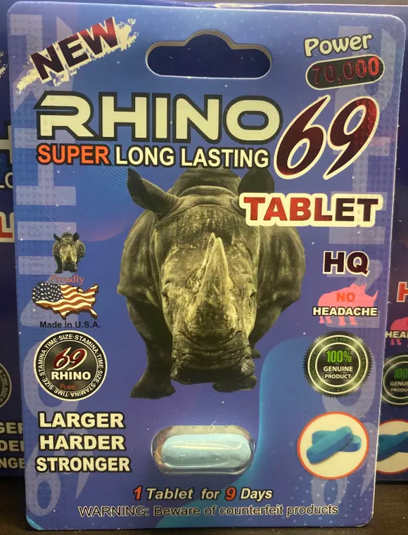 Rhino 69 Power 70000 Tablet Male Enhancement
