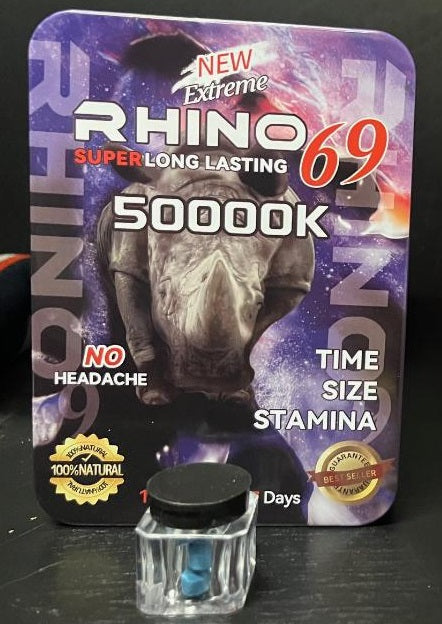 Rhino 69 Super Long Lasting 50000K 18ct Tablet Tin Box