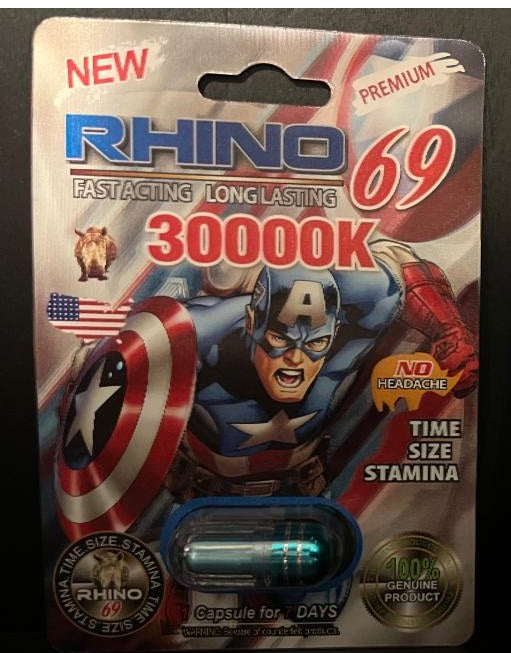 Rhino 69 30000K Captain America Cover Male Enhancement
