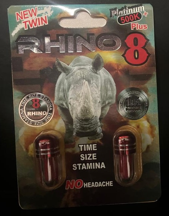 Rhino 8 Platinum 500K Plus Double Capsule