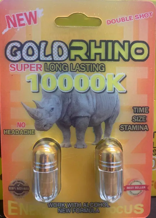 Gold Rhino 10000K Double Capsule Male Enhancement