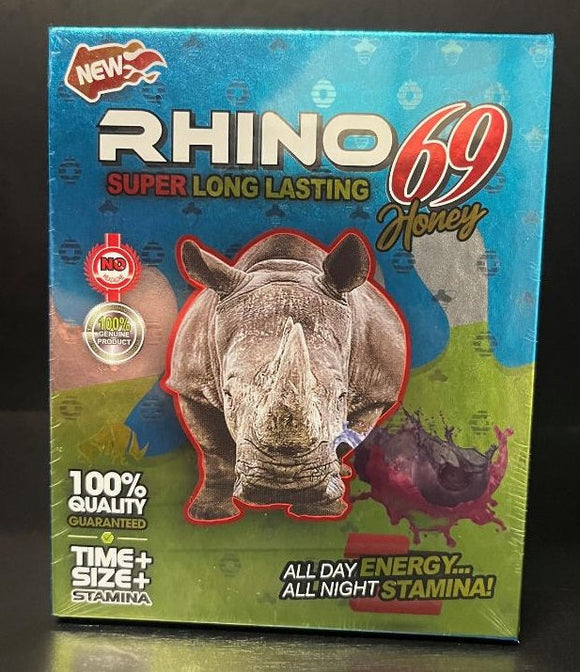 Rhino 69 Super Long Lasting Honey 12 Count Blue Box