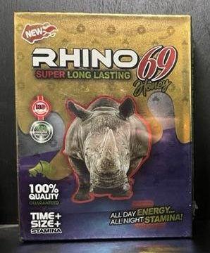Rhino 69 Super Long Lasting Honey 12 Count Yellow Box