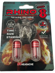 Rhino: 8 Platinum 2000k Double, Male Enhancement
