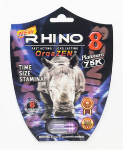 Rhino: 8 Platinum 75k OrgaZEN Male Enhancement