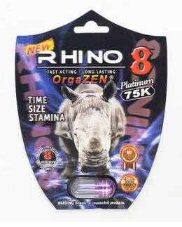 Rhino: 8 Platinum 75k OrgaZEN Male Enhancement