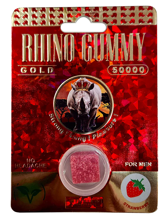 Rhino: Gold 50000 Gummy Red Package Male Enhancement