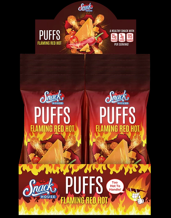 Snack House: Puffs, Flaming Red Hot, 8 Pouches – LSResearch